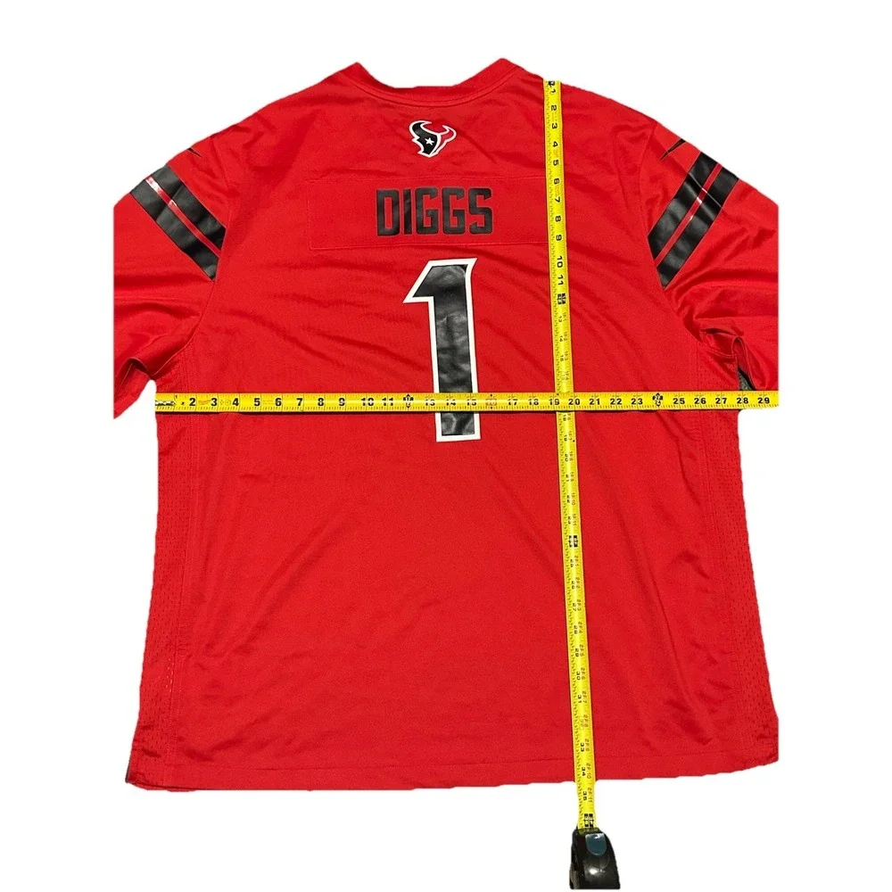 NWT Houston Texans Football Jersey Mens 3XL Red NFL Nike Diggs #1 Red‎ On Field